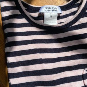 Sonia by Sonia Rykiel Pale Pink and Black Striped Shirt